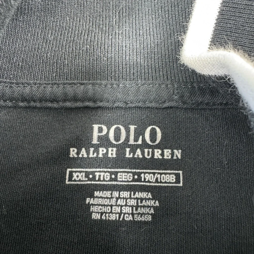 Polo Ralph Lauren Black White Tipped Red Pony Full Zip Track Jacket Size 2XL XXL